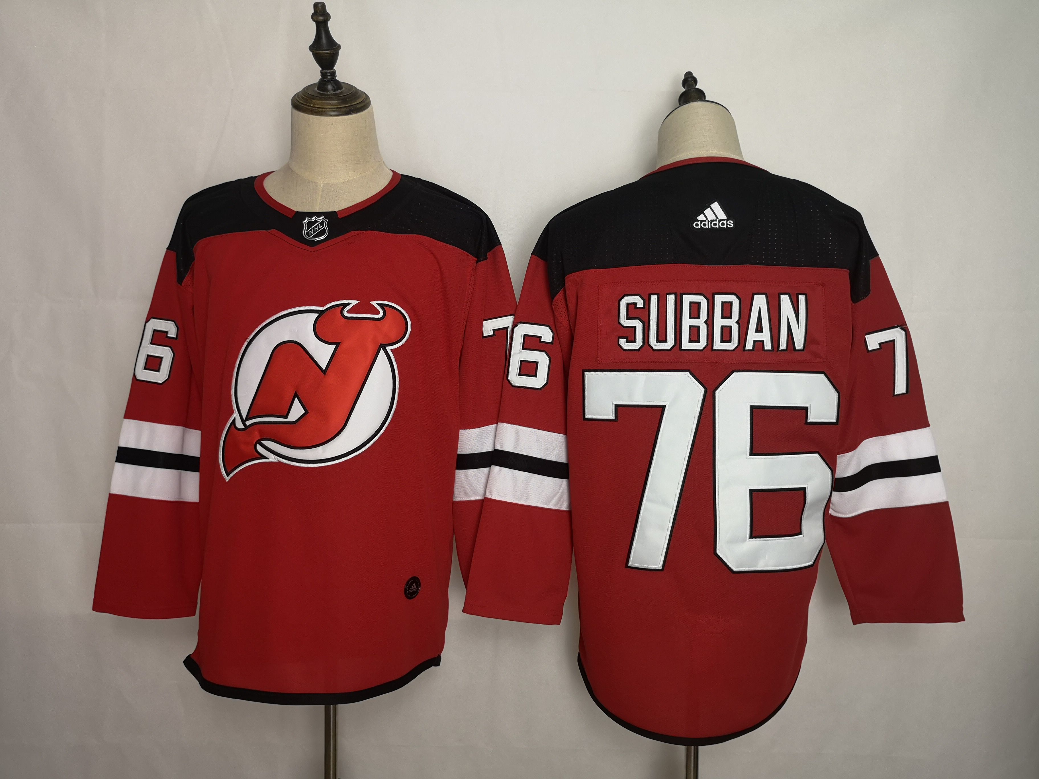 Men New Jersey Devils 76 Subban Red Adidas Stitched NHL Jersey